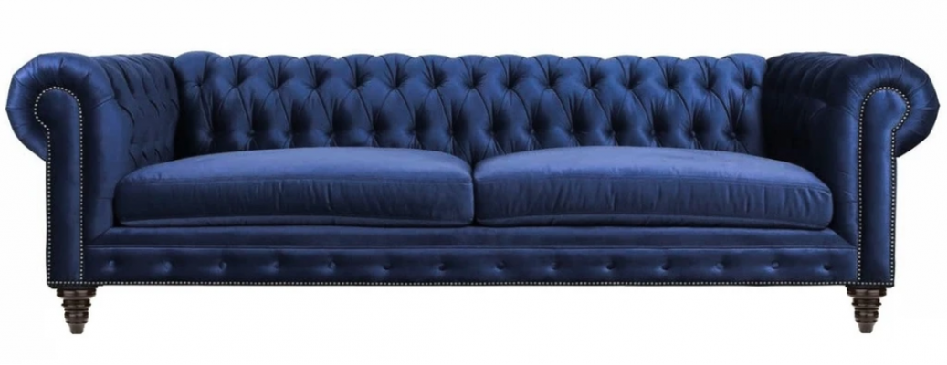 Chesterfield driezitsbank Blauw Nieuw Woonkamer Modern Creatieve Meubels Textiel Stof