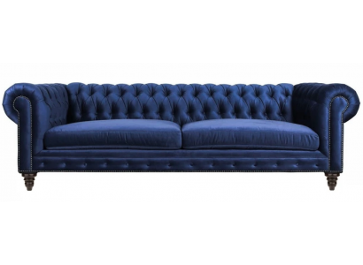 Chesterfield driezitsbank Blauw Nieuw Woonkamer Modern Creatieve Meubels Textiel Stof