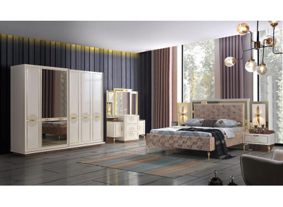 Slaapkamer Bed Ontwerp Inrichting Luxe Gestoffeerde Bedden Bruin Modern