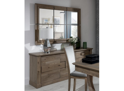 Ladenkast kast met spiegel xxl dressoir buffet hout nieuw dressoir 2-delige houten set