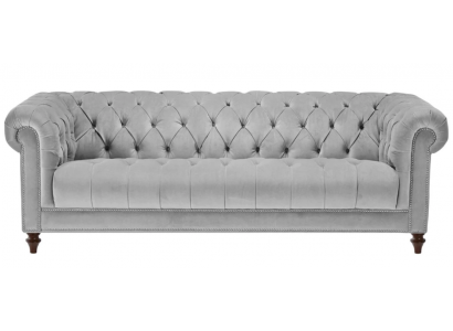 Lichtgrijs driezits Chesterfield Nieuwe stoffen bankstellen Woonkamerbank Gestoffeerde bankstellen