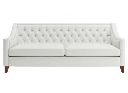 Witte driezits Chesterfield, modern design bankstel van textiel, nieuw origineel meubel.