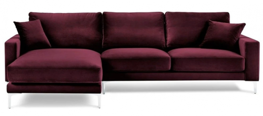 Rode Bourgogne hoekbank design banken gestoffeerde bank banken Italiaanse meubels design.