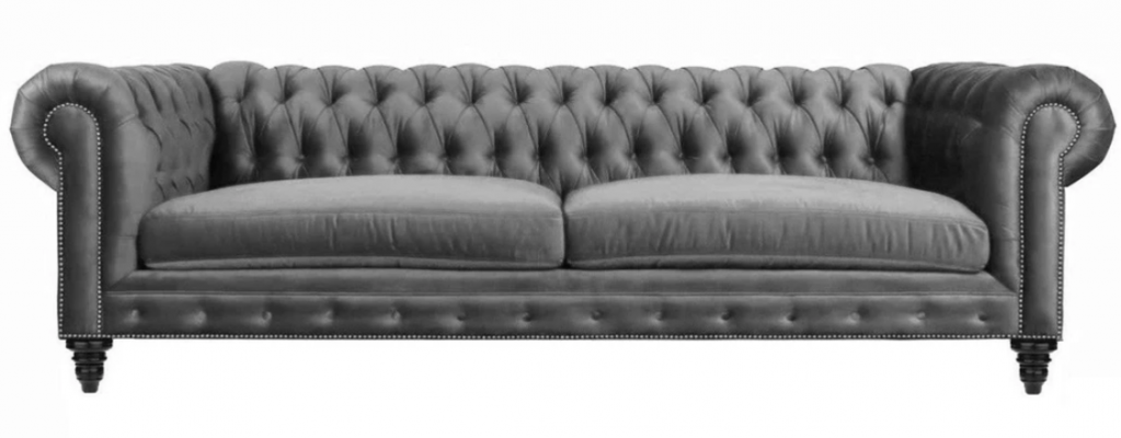 Driepersoons Chesterfield Creatieve Meubels Stof Grijs Nieuw Moderne Woonkamer