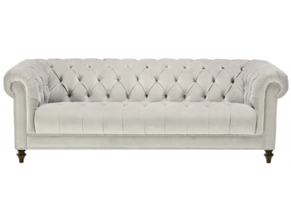 Zilveren driezits stoffen design bankstellen gestoffeerde bankstellen originele Chesterfield nieuw