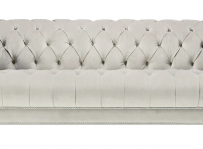 Zilveren driezits stoffen design bankstellen gestoffeerde bankstellen originele Chesterfield nieuw