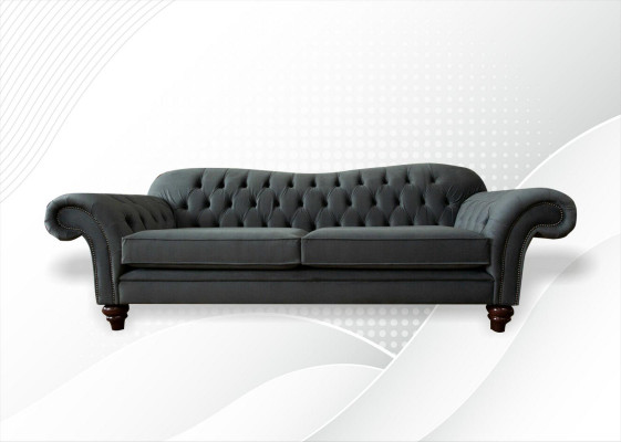 XXL Chesterfield Bank 4-zits Bank Bekleding Zitgroep Leer Textiel  XXL Chesterfield Bank 4-zits Bank Bekleding Zitgroep Leer Textiel