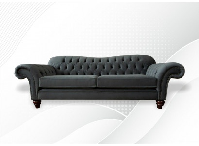 XXL Chesterfield Bank 4-zits Bank Bekleding Zitgroep Leer Textiel  XXL Chesterfield Bank 4-zits Bank Bekleding Zitgroep Leer Textiel