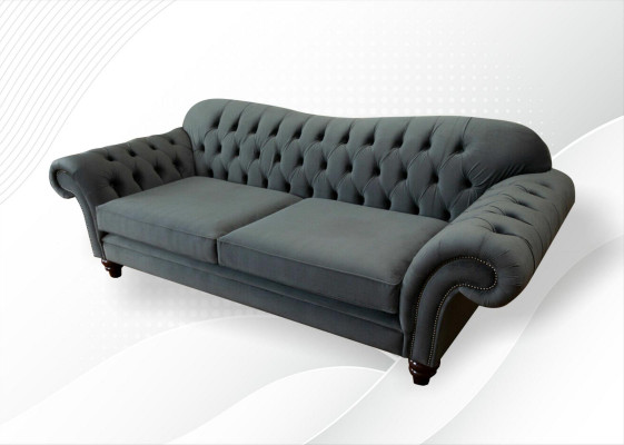 XXL Chesterfield Bank 4-zits Bank Bekleding Zitgroep Leer Textiel  XXL Chesterfield Bank 4-zits Bank Bekleding Zitgroep Leer Textiel