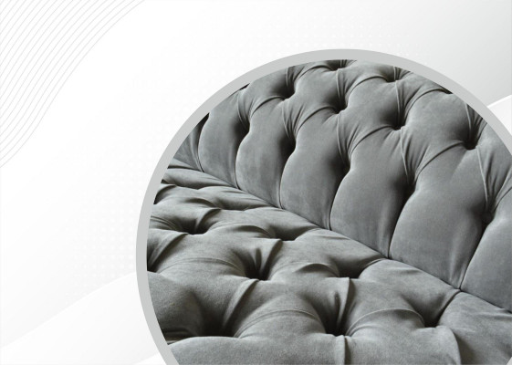 Grijze Big Sofa Couch Chesterfield 265cm Gestoffeerde Bankstellen 4-zits Leer