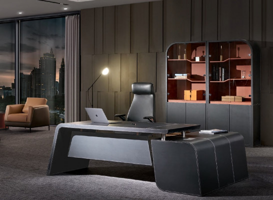Hoekbureau bureau archiefkast kast stoel kantoor inrichting set