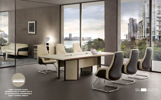 Conferentietafel 6 stoelen Stoel Tafel Vergadering Kantoor Inrichting 7-delige set