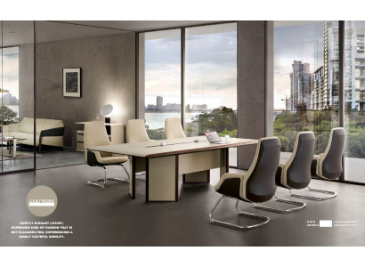 Conferentietafel 6 stoelen Stoel Tafel Vergadering Kantoor Inrichting 7-delige set