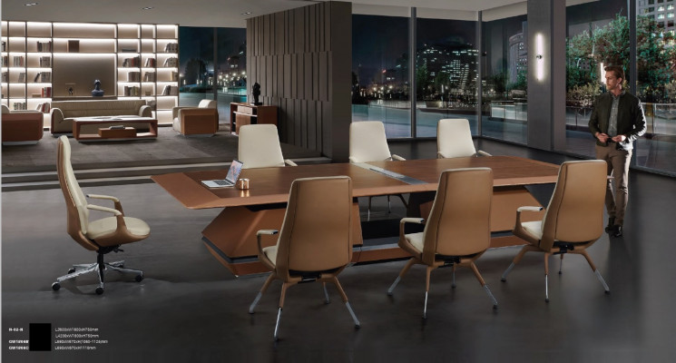 Conferentie tafel kamer Meeting + 6x stoelen Trainings tafels Tafels 7-delig.