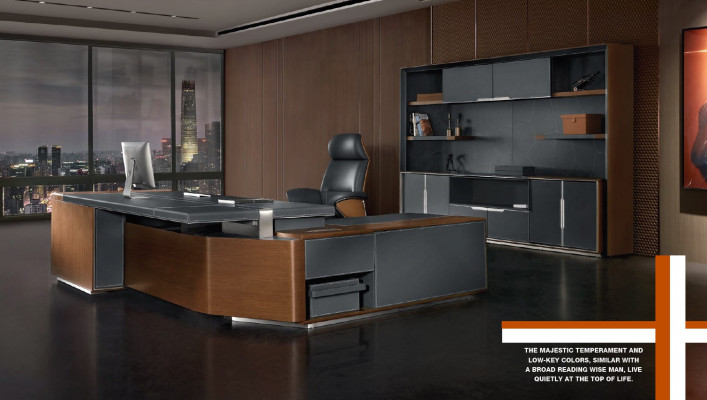 Schrijftafel set kantoor inrichting tafel directeursstoel kast meubilair nieuw