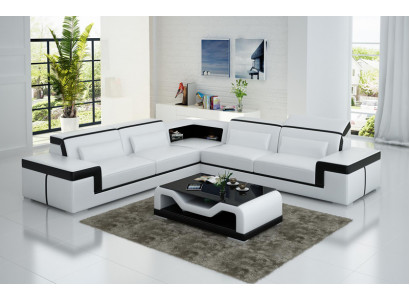 Leren bankstel met USB, hoekbank hoekbank set Modern design bank G8020B