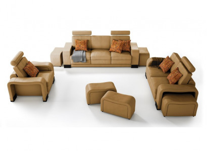 Bankstel bank USB bankstel lederen set zitkamer 3+2+1-zits Nieuw