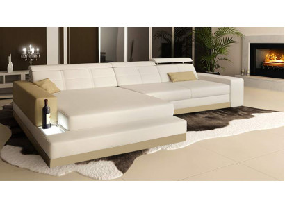Leren bankstel met USB woonlandschap hoekbank hoekstel modern design bankstel C4010B