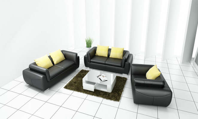 Leren bankstel met USB woonlandschap 3+2+1 zits set Modern design bankstel