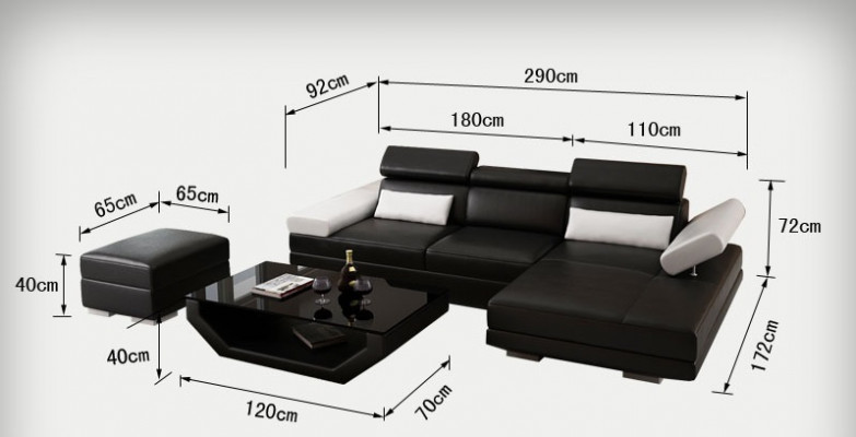Leren hoekbank L-vorm + USB woonlandschap hoekbank set Design Modern Bank K5009D Echtleren hoekbank L-vorm + USB leeflandschap hoekbank set Design Moderne Bank K5009D