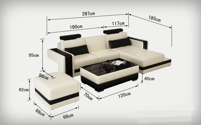 Leren bank met USB woonlandschap hoekbank hoekstel modern ontwerp moderne bank L6010D.