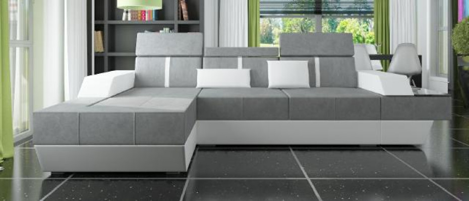Stoffen hoekbank stoffen bank bank + USB woonlandschap bekleding op maat