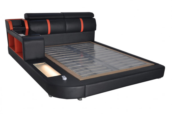 Ontwerp luxueus bed met bekleding, hotelbedden met USB-leer 140/160/180/200.