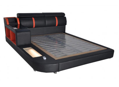 Ontwerp luxueus bed met bekleding, hotelbedden met USB-leer 140/160/180/200.