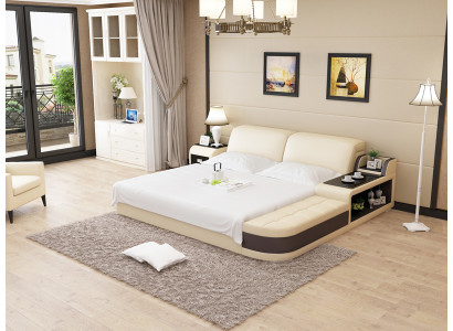 Ontwerp Gewatteerd Tweepersoonsbed Moderne Slaapkamerbedden 200x210cm + USB & Plank
