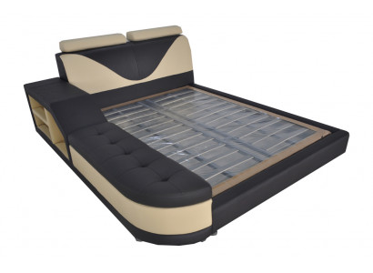 Ontwerp Multifunctioneel Bed XXL Grote Bedden Lederen Hotel Bekleding 180x200 Plank USB