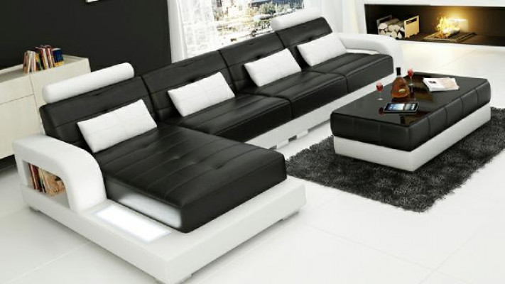 LEDERSOFA SOFA HOEKCOUCH ECKSOFA SOFAGARNITUUR DESIGNER COUCH WOONLANDSCHAP Banken