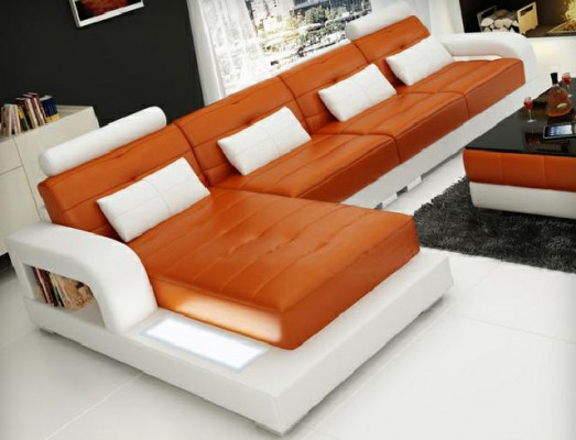 LEDERSOFA SOFA HOEKCOUCH ECKSOFA SOFAGARNITUUR DESIGNER COUCH WOONLANDSCHAP Banken