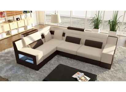 Woonlandschap Bank Bank Bekleding Hoekbank Set Stof Leer Banken