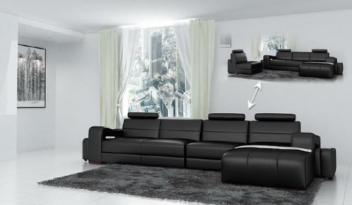 LEDERSOFA HOEKSOFÁ BANK ONTWERP PISA WOONLANDSCHAP BANK SOFA L VORM BETA NIEUW  LEDEREN HOEKBANK ONTWERP PISA WOONLANDSCHAP BANK SOFA L-VORM BETA NIEUW
