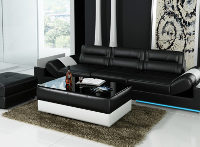 XXL Grote Bank Lounge Club 3+3 Zits Multifunctionele Bank Lederen Bank + USB + LED  XXL Grote Bank Lounge Club 3+3 Zits Multifunctionele Bank Lederen Bank + USB + LED