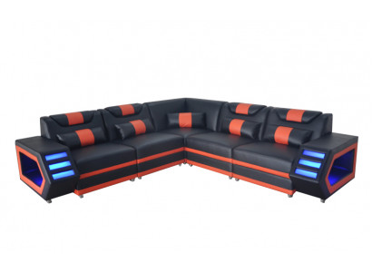 Ontwerp Leren Bekleding Hoekbank Leren Bekleding Hoek Landschap Kamer Wonen