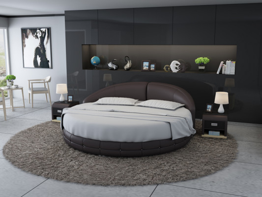 Ontwerp Rond Bed Gestoffeerd Luxe Bed Tweepersoonsbed USB Bedden Rond