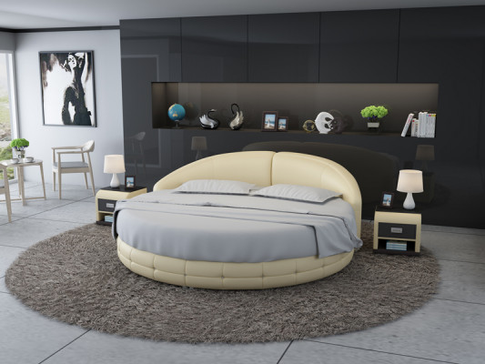 Ontwerp Rond Bed Gestoffeerd Luxe Bed Tweepersoonsbed USB Bedden Rond