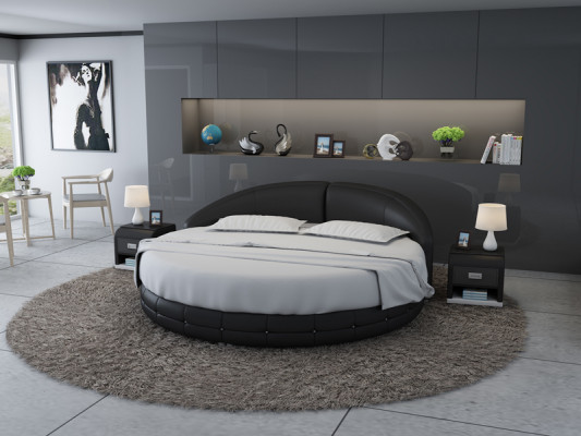 Ontwerp Rond Bed Gestoffeerd Luxe Bed Tweepersoonsbed USB Bedden Rond