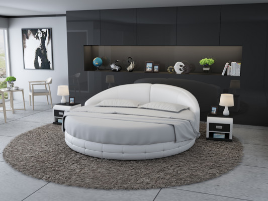 Ontwerp Rond Bed Gestoffeerd Luxe Bed Tweepersoonsbed USB Bedden Rond