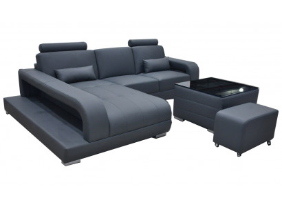 XXL Bank Hoekbank Leder Woonkamer Set Modern Design Sofa L-Vorm F3017C  XXL Bank Hoekbank Leder Woonkamer Set Modern Design Bank L-vorm F3017C
