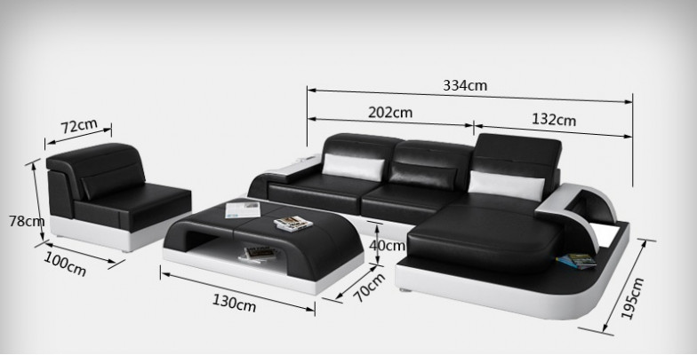Leren bank Bank Woongedeelte Hoekbank Hoekbankstel Modern ontwerp Modern Bankstel L6012C