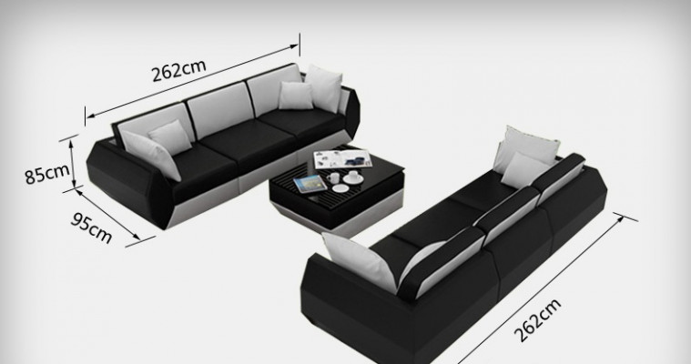 Leren bank Bank Woonlandschap 3+3 zits Couch Set Modern design