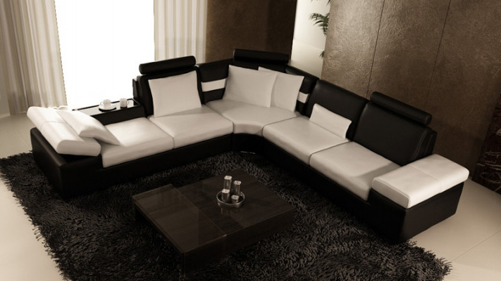Leren bank Bank Bank Woonlandschap Hoekbankstel Ontwerp Moderne Bank K5014B