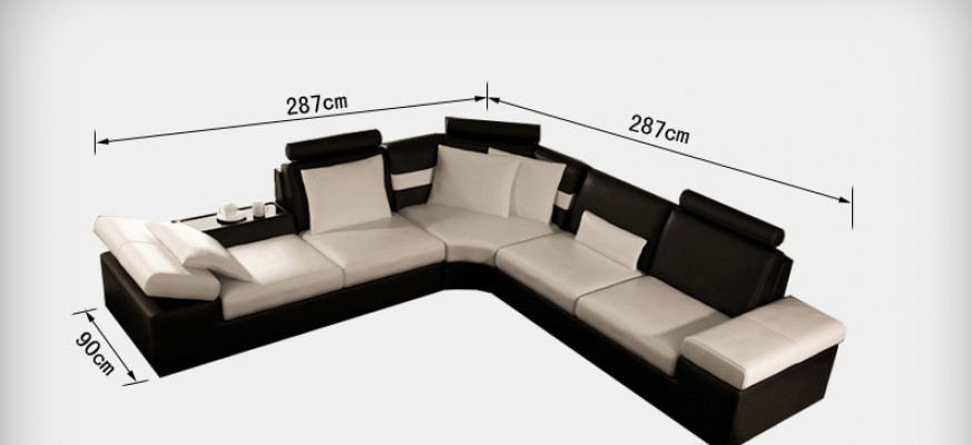 Leren bank Bank Bank Woonlandschap Hoekbankstel Ontwerp Moderne Bank K5014B