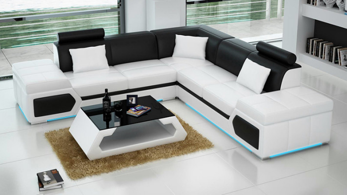 Leren hoekbank L-vorm Bank woonlandschap Decor hoekbank Modern stelontwerp