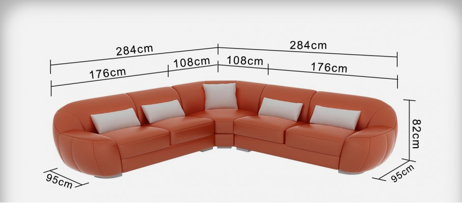 Leren bank Bank Bank Woongebied Hoekbank Hoekstel Modern Design