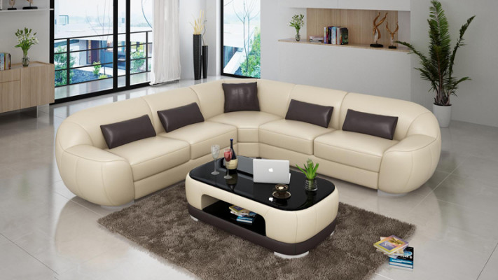 Leren bank Bank Bank Woongebied Hoekbank Hoekstel Modern Design