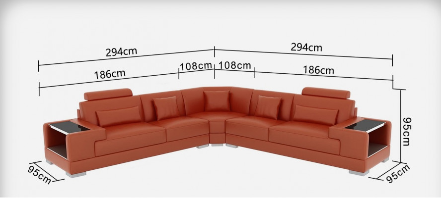 Leren bank bank bank woonlandschap hoekbank hoek modern design suite