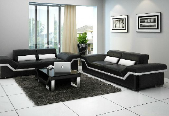 LEDEREN BANK GROTE BANK 3+3 DESIGNBANK BEKLEED LEDEREN SET BANKSTEL NIEUW